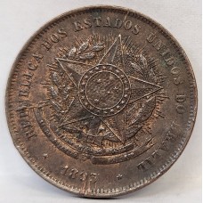 BRAZIL 1893 . TWENTY 20 REIS COIN